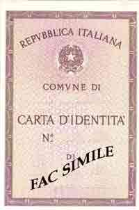FAC SIMILE Carta identità