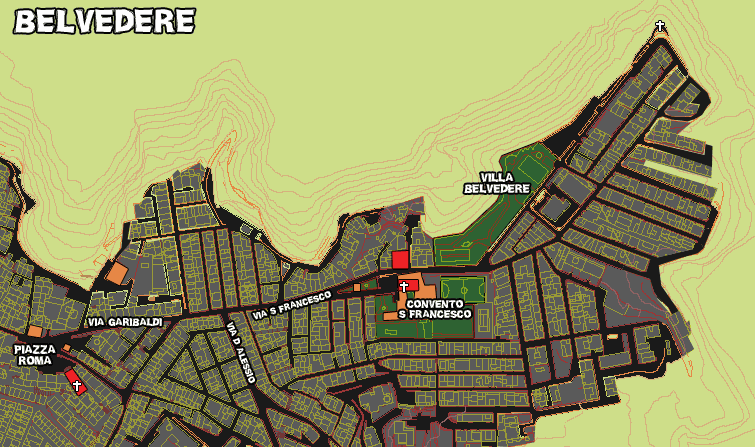 mappa di MONTESCAGLIOSO - BELVEDERE