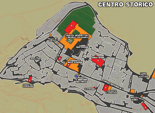 Mappa del centro storico di Montescaglioso