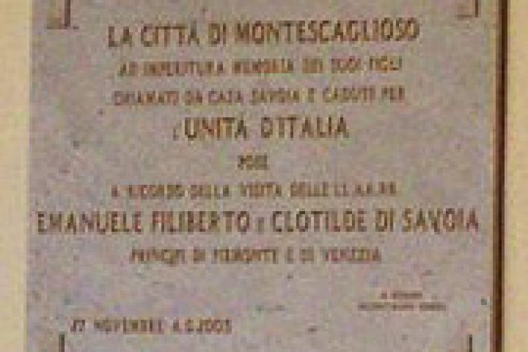Mongelli (AN) sulla targa ai Savoia: Montescaglioso merita più rispetto