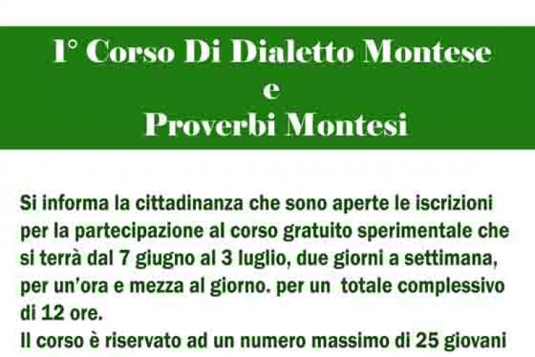 1° corso di dialetto e proverbi montesi