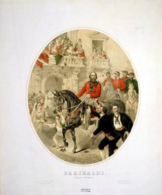 L’ingresso a Napoli di Garibaldi in una stampa dell’epoca