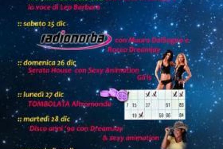 Altromondo disco pub,programma  Natalizio,ospite d eccezione Nicolò Torielli da le Iene