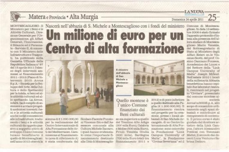 Centro di alta formazione a Montescaglioso