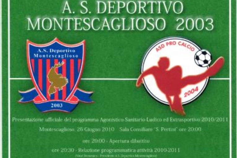 L’AS Deportivo Montescaglioso 2003 presenta l’affiliazione all’AS ROMA.