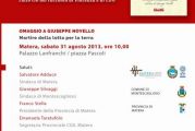 OMAGGIO A GIUSEPPE NOVELLO- Matera 31 agosto, Montescaglioso 1 settembre