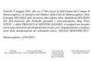 Organizzazione Calendario Estate Montese 2015