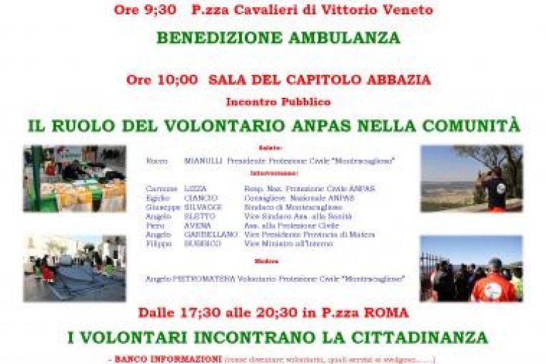 Comunicato Stampa Protezione Civile Anpas