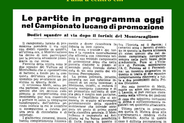 Montescaglioso dà forfait