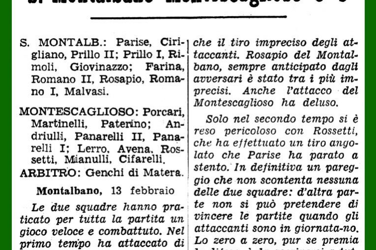 Montalbano-Montescaglioso 0-0