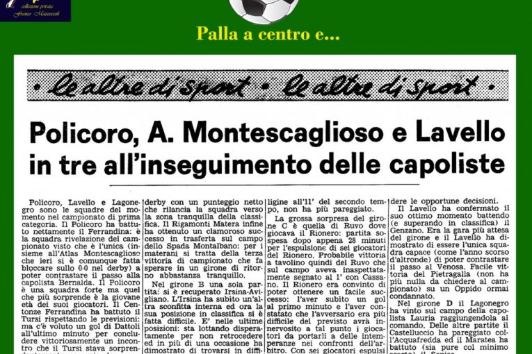 Policoro, Montescaglioso, Lavello