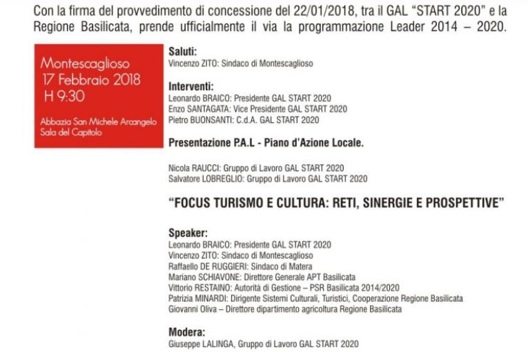 Montescaglioso, Gal Start 2020