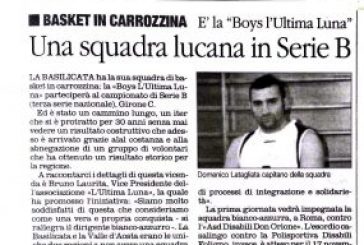 BASKET IN CARROZZINA E’ la “Boys l’ultima luna” Una squadra lucana in Serie B
