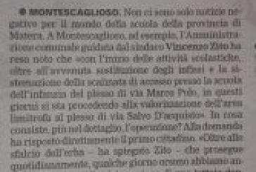 Buone notizie per i plessi scolastici montesi