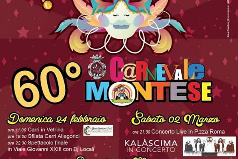 Il programma ufficiale della 60esima edizione Carnevale Montese2019