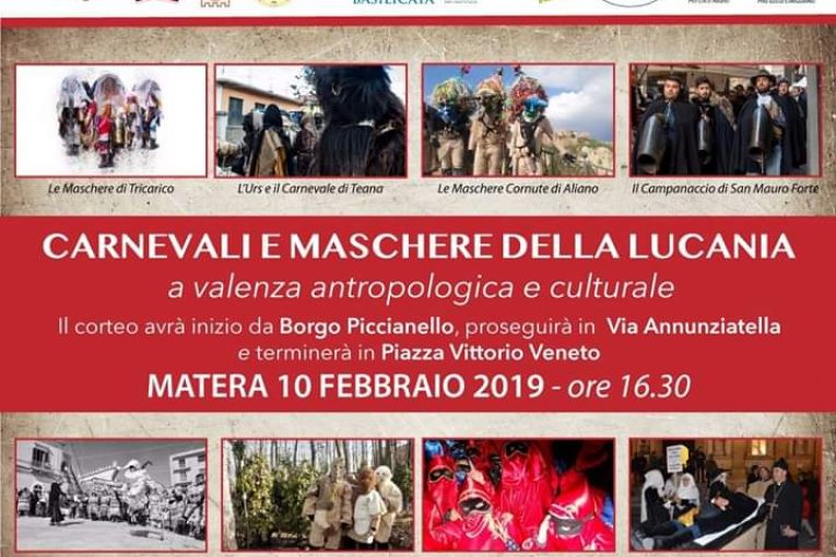 A Matera la sfilata di “Carnevali e maschere della Lucania a valenza antropologica e culturale”