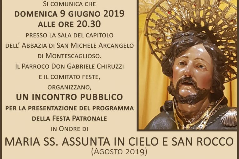 Montescaglioso, presentazione programma Festa Patronale