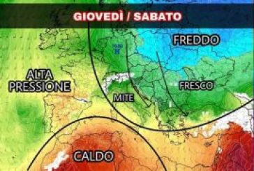 BREVE PEGGIORAMENTO CONFERMATO: CALO TERMICO E QUALCHE TEMPORALE.