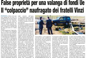 Montescaglioso, cronache frodi alla comunità europea