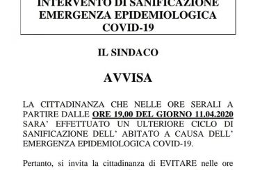 Montescaglioso, giornata di Sanificazioni