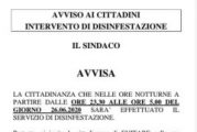 Avviso ai cittadini intervento di disinfestazione